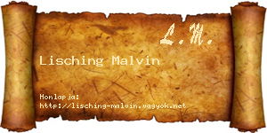 Lisching Malvin névjegykártya
